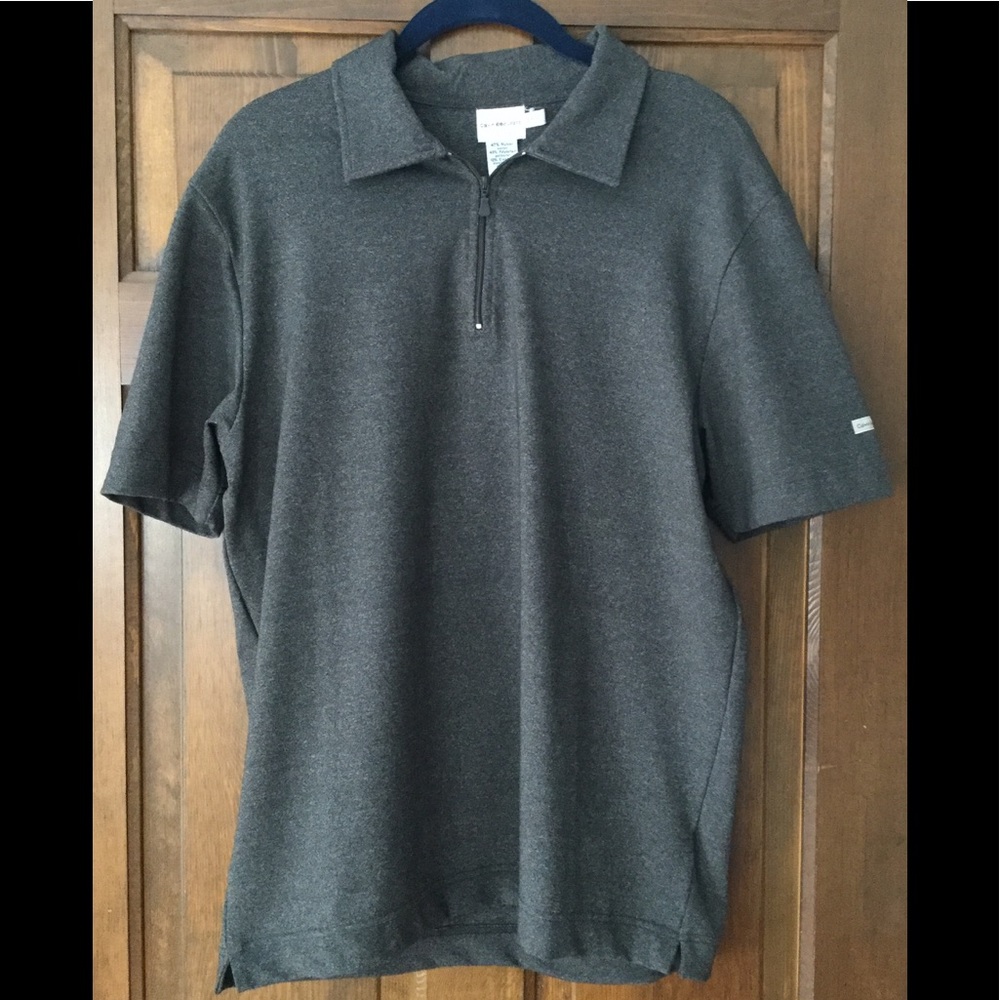 Calvin Klein Men’s Grey Zip Up Polo Shirt